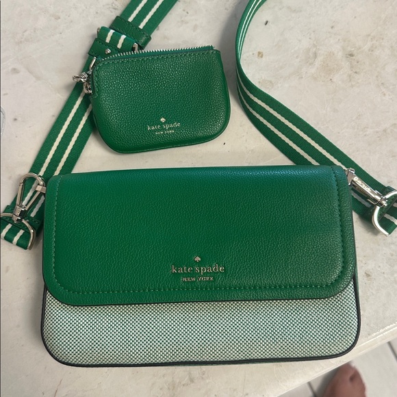 kate spade Handbags - Kate Spade Green and White Crossbody Bag